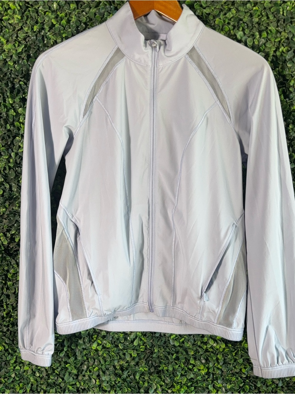 Lululemon Mesh Panel Full Zip Track Jacket Light Blue Size 4